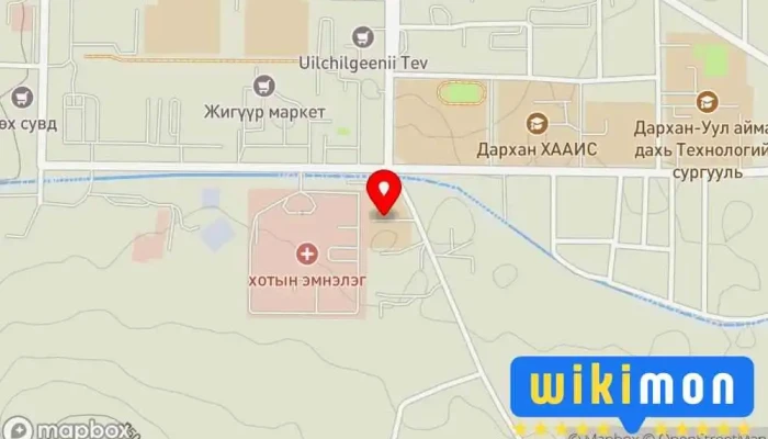 гэсэн газрын зураг АШУҮИС Их сургууль дээр Дархан