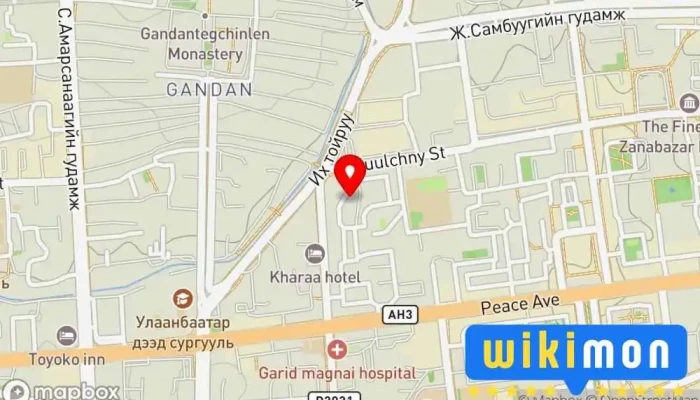 гэсэн газрын зураг Баруун 4 зам - Монголын Оюун Ухааны Академи Боловсролын төв дээр Улаанбаатар