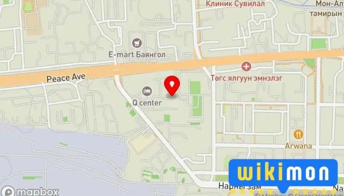гэсэн газрын зураг Bilegtiiin nzuudiin uultiin gazar Шөнийн цэнгээний газар дээр Улаанбаатар