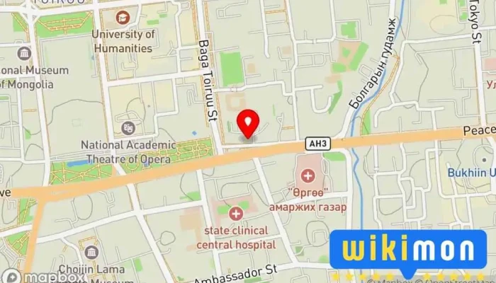 гэсэн газрын зураг Burger King Түргэн хоолны ресторан дээр Улаанбаатар