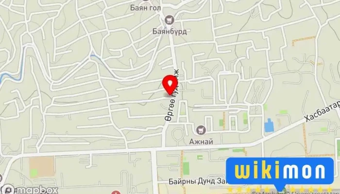 гэсэн газрын зураг Буудал Зочид буудал дээр Улаанбаатар