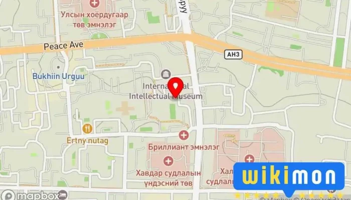 гэсэн газрын зураг БЗД 18-р хороо Иргэний танхим Соёлын төв дээр Улаанбаатар