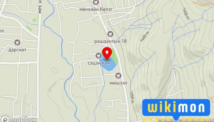 гэсэн газрын зураг Дарь Эх Рашаан Цэцэрлэгт хүрээлэн дээр Улаанбаатар