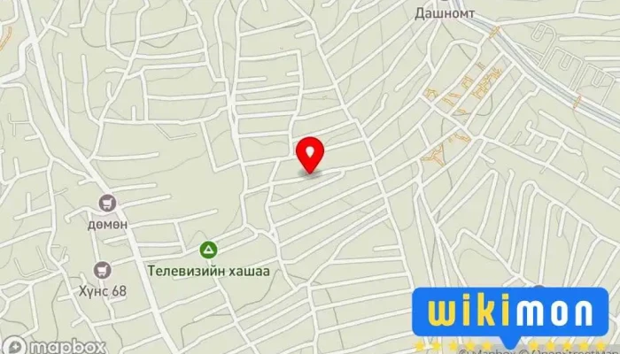 гэсэн газрын зураг Дэнж 2 /урд/ Bus stop дээр Улаанбаатар