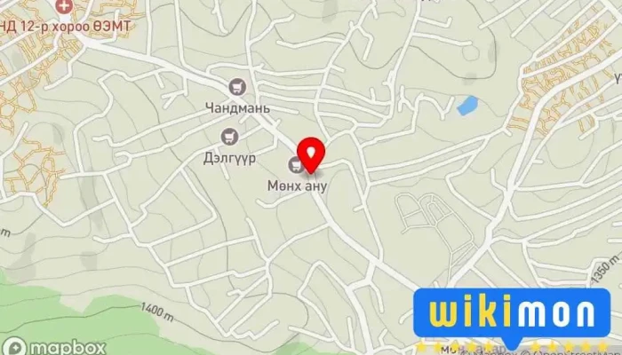 гэсэн газрын зураг Дэнжийн 1000-ын 4-р зогсоол / Зам Гүүрийн Авто Бааз Bus stop дээр Улаанбаатар