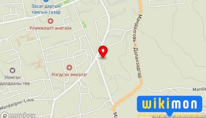 гэсэн газрын зураг Дундговь аймгийн Автотээврийн төв Засгийн газрын байшин дээр Мандалговь