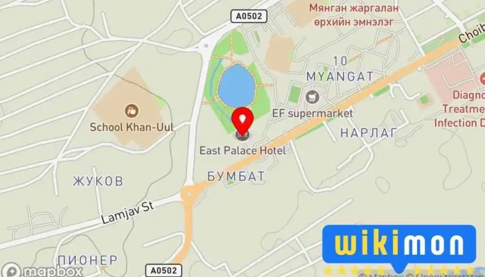 гэсэн газрын зураг East Palace Hotel Зочид буудал дээр Чойбалсан