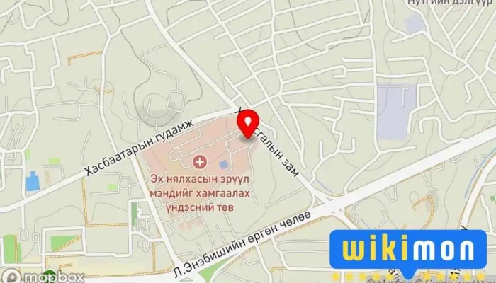 гэсэн газрын зураг Эмгэг Судлалын Үндэсний Төв-Хүүхдийн эмгэг судлалын тасаг Эмнэлэг дээр Улаанбаатар
