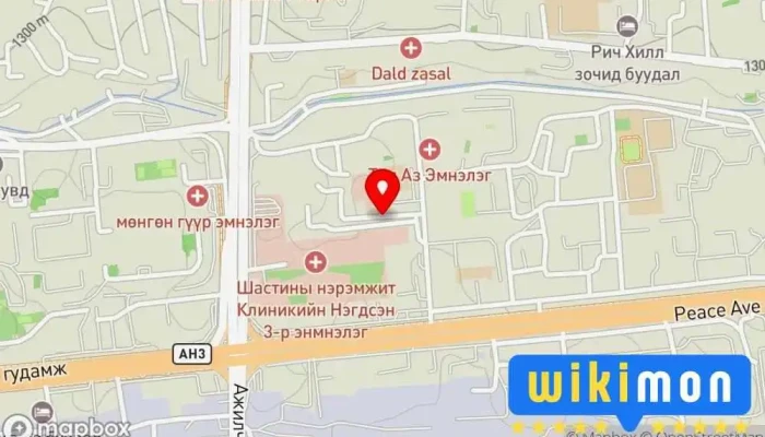 гэсэн газрын зураг ЭНДОМЕД ЭМНЭЛЭГ Эмнэлэг дээр Улаанбаатар