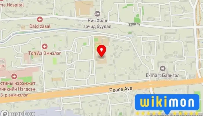 гэсэн газрын зураг Эрдмийн өргөө цогцолбор сургууль Сургууль дээр Улаанбаатар