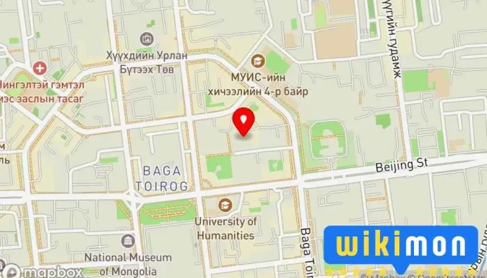 гэсэн газрын зураг Etugen University Дунд сургууль, Их сургууль дээр Улаанбаатар