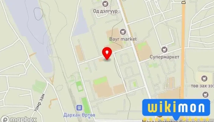 гэсэн газрын зураг Гангууш Худалдааны гудамж дээр Дархан
