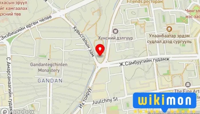 гэсэн газрын зураг Гэсэр Сүм Сүм хийд дээр Улаанбаатар
