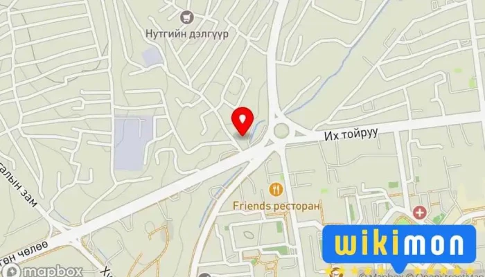 гэсэн газрын зураг Их Бүрд Цогцолбор Ресторан, Зочид буудал, Кароаке баар, Бариа Заслын Эмчилгээ дээр Улаанбаатар