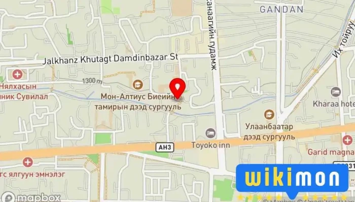 гэсэн газрын зураг Ikh Mongol Tuv Бизнесийн Төв дээр Улаанбаатар