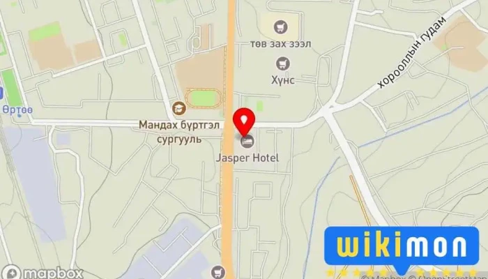 гэсэн газрын зураг Jasper Hotel Зочид буудал дээр Дархан