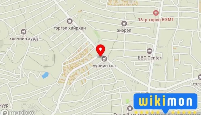 гэсэн газрын зураг Хайлааст дугуй засвар худалдаа Tire repair shop дээр Улаанбаатар