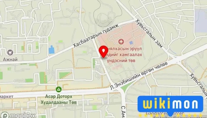гэсэн газрын зураг Хангарьд төв Агуулах дээр Улаанбаатар
