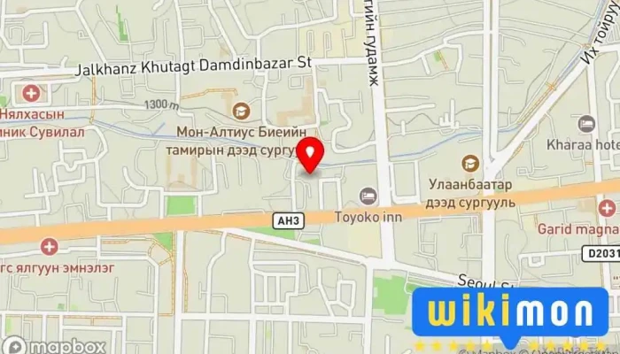 гэсэн газрын зураг Хүмүүн эмнэлэг Эмнэлэг дээр Улаанбаатар