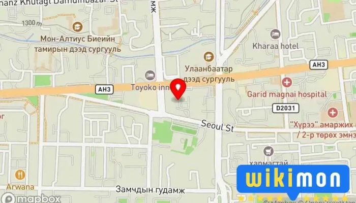 гэсэн газрын зураг Кокоро сургалтын төв Боловсролын төв дээр Улаанбаатар