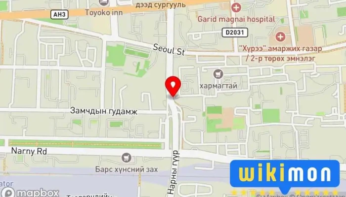 гэсэн газрын зураг Korean restaurant Ресторан дээр Улаанбаатар