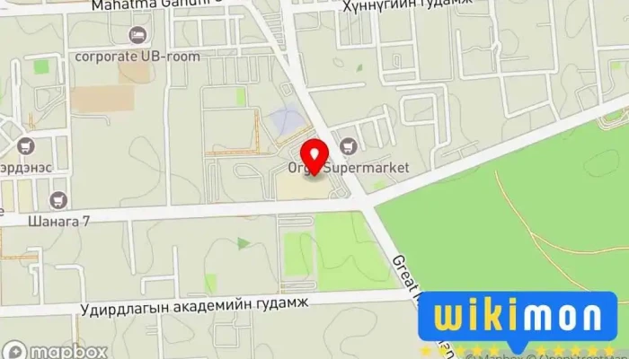 гэсэн газрын зураг Маханд Дурлагсад Ази хоолны ресторан дээр Улаанбаатар