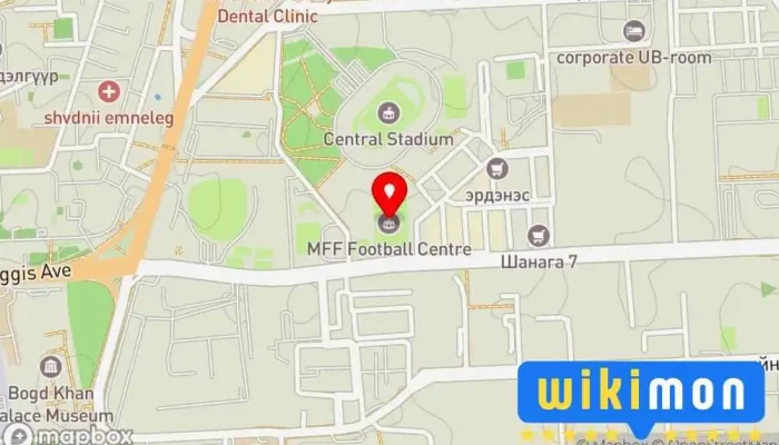 гэсэн газрын зураг MFF Football Center Стадион дээр Улаанбаатар