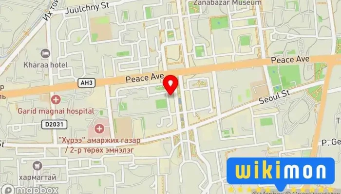 гэсэн газрын зураг Могшидонна Солонгос хоолны ресторан дээр Улаанбаатар