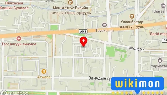 гэсэн газрын зураг Mongol tuv, Монгол төв Холбоо буюу Байгууллага дээр Улаанбаатар