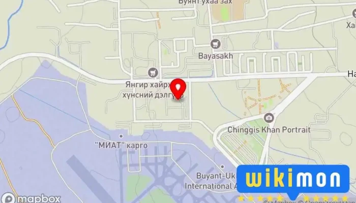 гэсэн газрын зураг Монголын Иргэний Агаарын Тээвэр TӨХК Авиа компани дээр Улаанбаатар