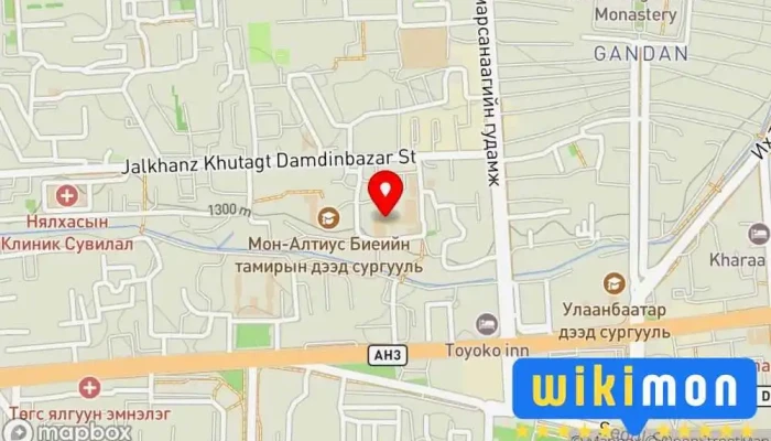 гэсэн газрын зураг МУБИС-ийн Сургуулийн өмнөх боловсролын сургууль Сургууль дээр Улаанбаатар
