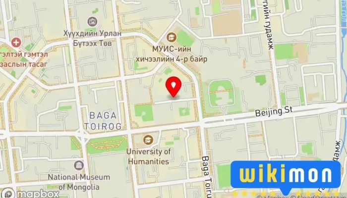 гэсэн газрын зураг МУИС-ийн оюутны 1-р дотуур байр Оюутны Байрын Төв дээр Улаанбаатар