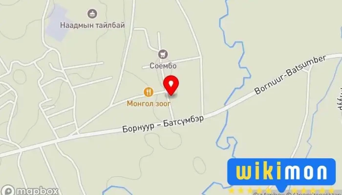 гэсэн газрын зураг Нандиа цайны газар Уушийн газар дээр Борнуур