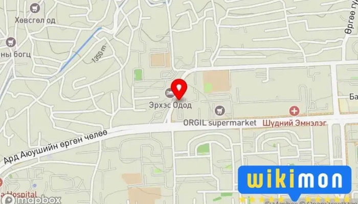 гэсэн газрын зураг Нэхий Плаза Худалдааны гудамж дээр Улаанбаатар