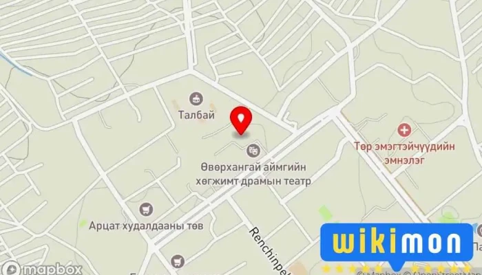 гэсэн газрын зураг Өвөрхангай аймгийн Нийгмийн даатгалын хэлтэс Засгийн газрын байшин дээр Арвайхээр сум