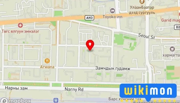 гэсэн газрын зураг САНХҮҮ БИЗНЕСИЙН ДЭЭД СУРГУУЛЬ Их сургууль дээр 