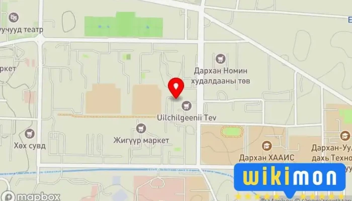 гэсэн газрын зураг Saturn Диско клуб дээр Дархан