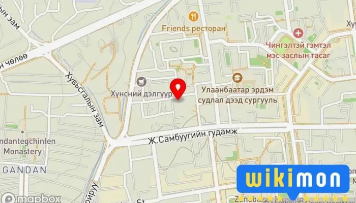 гэсэн газрын зураг Shimt Zoogiyn Gazar Цайны газар дээр Улаанбаатар
