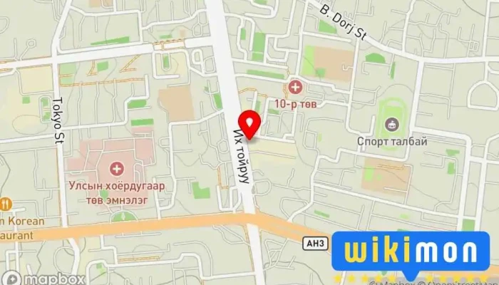 гэсэн газрын зураг Шөлөндө-3 Түргэн хоолны ресторан дээр Улаанбаатар