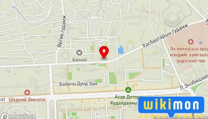 гэсэн газрын зураг Сод төв Шуудан дээр БГД - 12 хороо