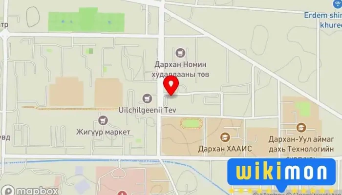 гэсэн газрын зураг СОЁМБО КИНО ТЕАТР Кино театр дээр Дархан
