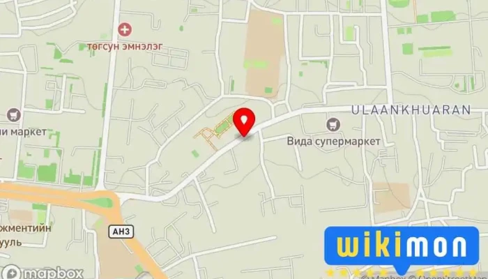 гэсэн газрын зураг СОС хүүхдийн хотхон Bus stop дээр Улаанбаатар