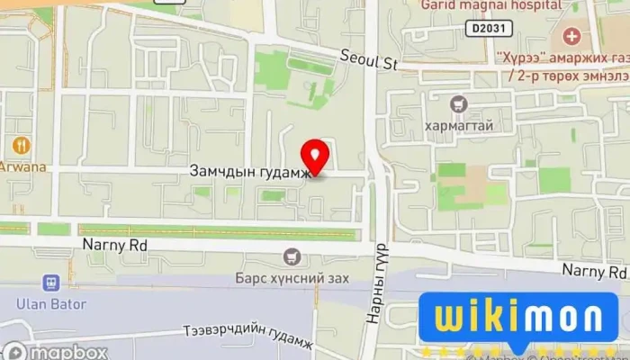 гэсэн газрын зураг Start billiard lounge Барууны Ресторан дээр Улаанбаатар