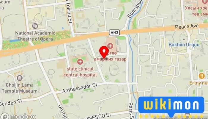 гэсэн газрын зураг Таны Төлөө Бид Эмнэлэг Эмнэлэг дээр Улаанбаатар