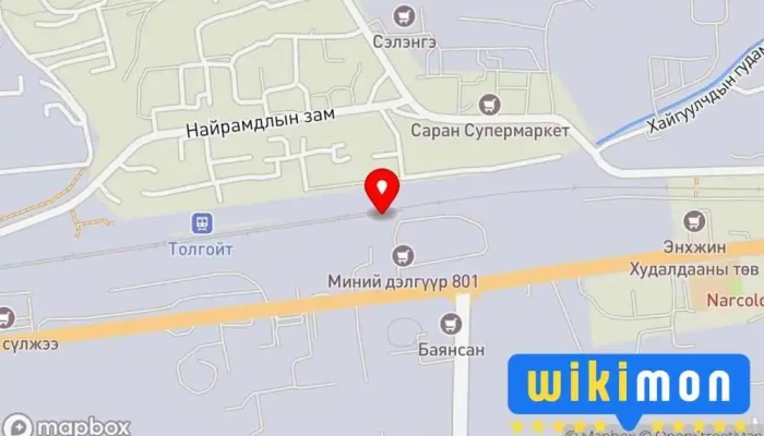 гэсэн газрын зураг Толгойт Галт тэрэгний буудал дээр Улаанбаатар