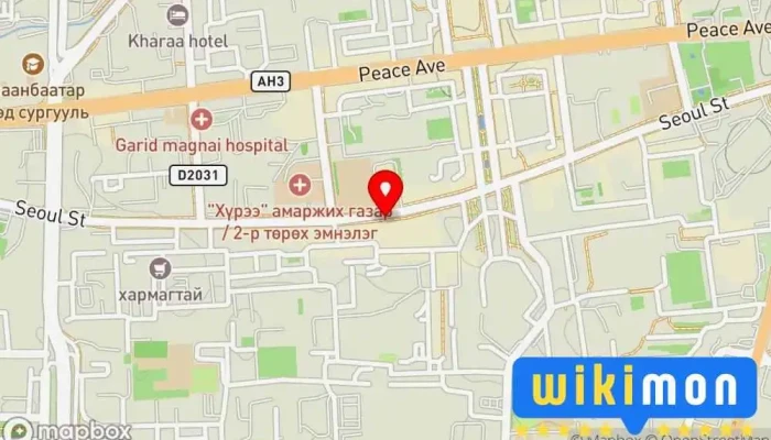 гэсэн газрын зураг Tous Les Jours Нарийн боовны цех дээр Улаанбаатар