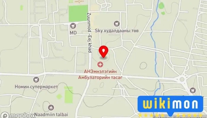 гэсэн газрын зураг Төв аймгийн Нэгдсэн эмнэлэг Эмнэлэг дээр Зуунмод