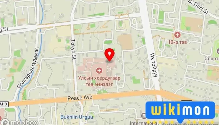 гэсэн газрын зураг Цус сэлбэлт үндэсний төв Эмнэлэг дээр Улаанбаатар