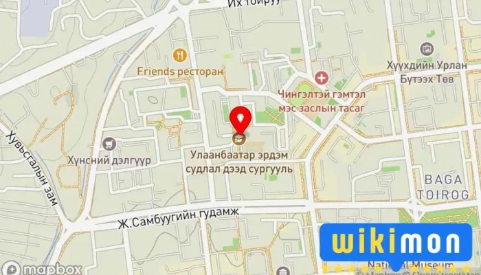 гэсэн газрын зураг Улаанбаатар Эрдэм Их Сургууль Их сургууль дээр Улаанбаатар