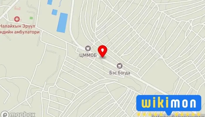 гэсэн газрын зураг Уурхайчдын гудамж 1-р зогсоол Bus stop дээр Налайх